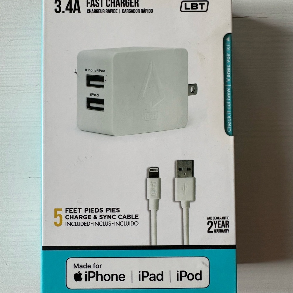 LBT 3.4A Fast Charger for iPhone iPad iPod